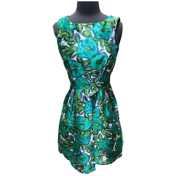 Liz Claiborne Green Floral Midi Dress - Picture 1 of 6